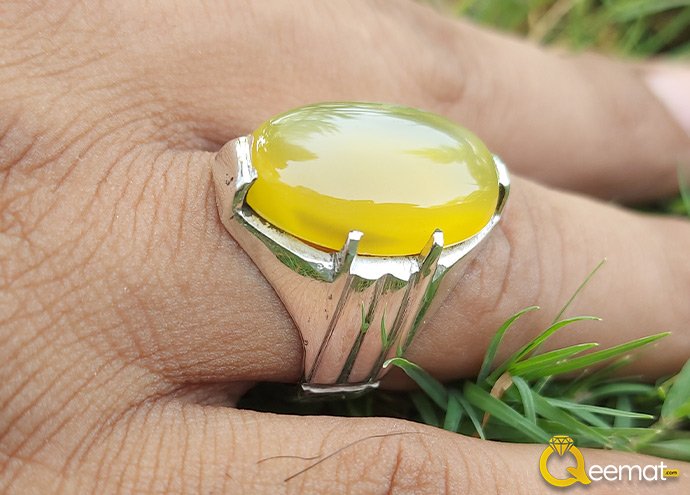 Real Yellow Agate Imran Khan Ring Design For Men