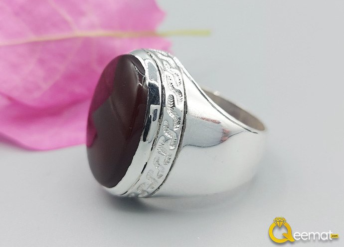 Red Agate Pure Silver Ring
