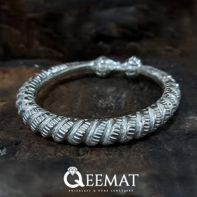 Sterling Silver Pure Multani Style Bangle Bracelet for Men and Women