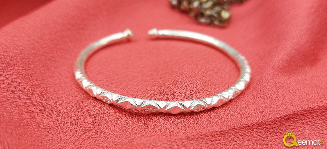 Silver New Style Chitrai Kada For Men's