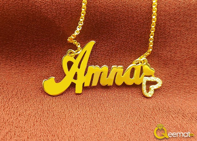 Single Name Necklace For Girls in Gold Plated