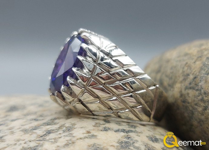 Virgo Stone Blue Zircon With Silver Ring For Boy