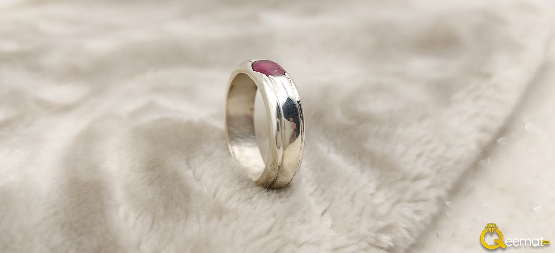 Garnet Band Ring Design For Her