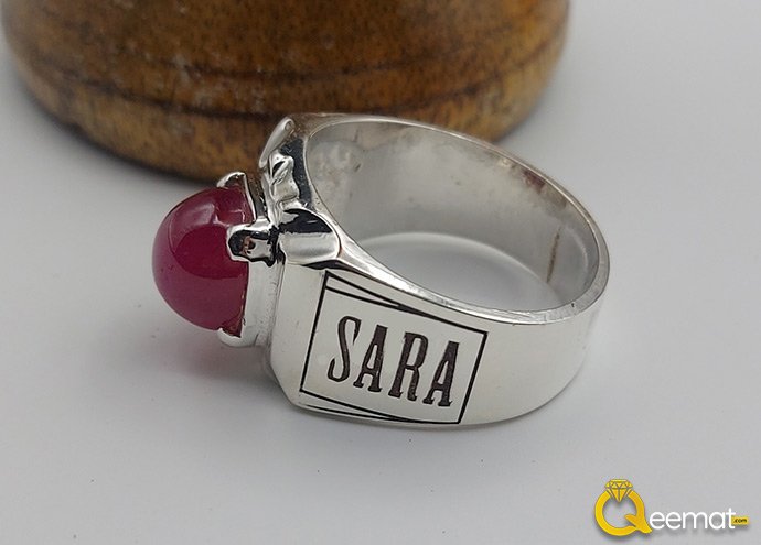 Garnet Stone Name Ring Pure Silver Made For Girls