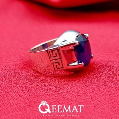 Blue Sapphire Ring For Men Or Women in 925 Sterling Silver