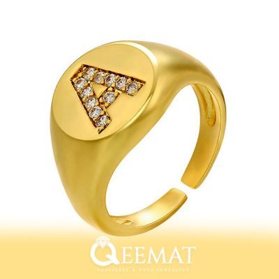 Alphabets Rings For Girls Gold Plated in 925 Silver