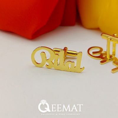 Gold Plated Name Studs For Men's (Order in 925 Silver)
