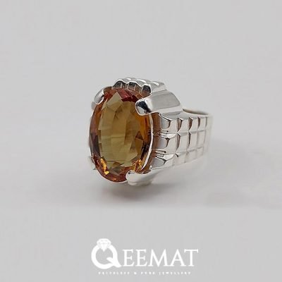 925 Sterling Silver Ring with Samsonite Stone for Men
