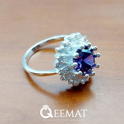 Blue Sapphire Ring for Ladies - Made in 925 Sterling Silver