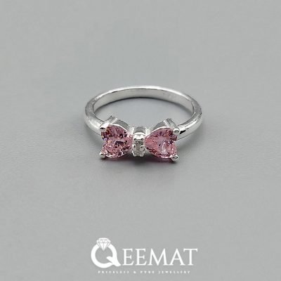 Pink Zircon Ring For Girls Made of Pure 925 Sterling Silver