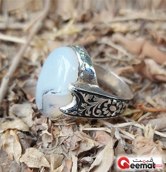 Aqeeq Shajri Partaash Style Pure Chandi Angoothi Ring For Father Gift