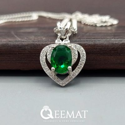 Heart Shape Silver Necklace with Silver Chain - Gift for Her