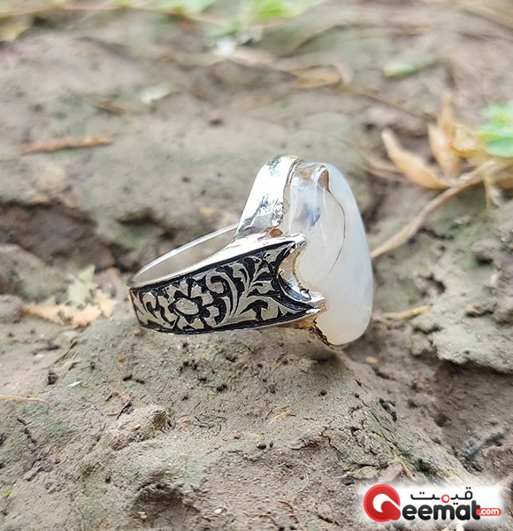 White Agate Ring Design For Aries Star Stone For Men
