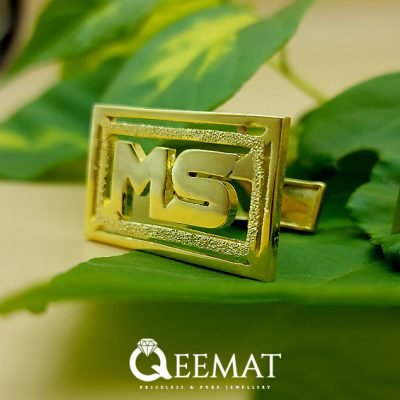 Custom Alphabet Silver Made Cufflinks for Men's in 24k Gold Plated