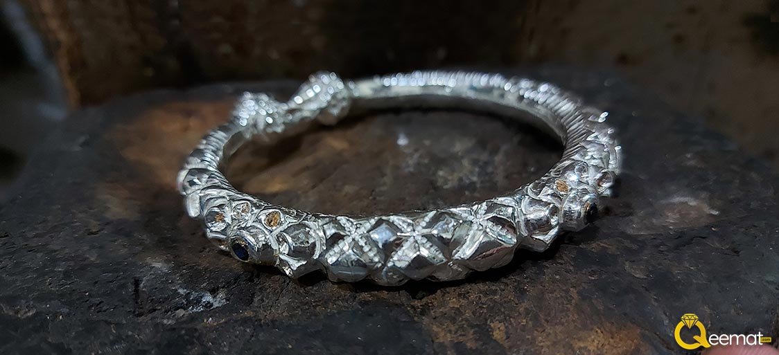 Silver Kada Bracelet Gold Plated For Girls