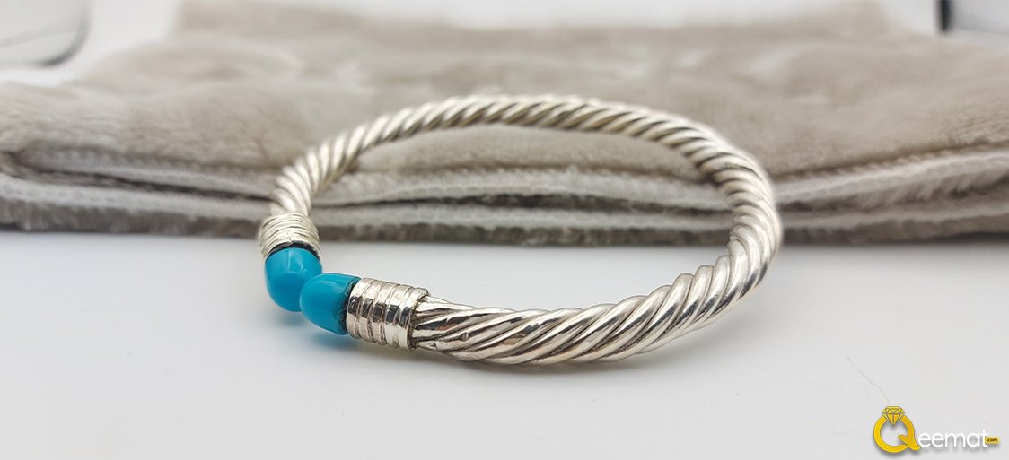 Blue Topaz Aquamarine Silver Ring For Boy