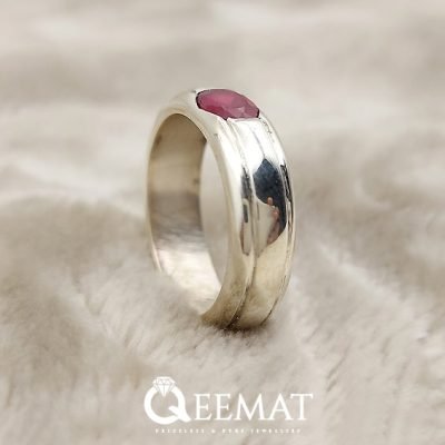 Oval Shape Natural Garnet Engagement Band Ring - Made in 925 Silver