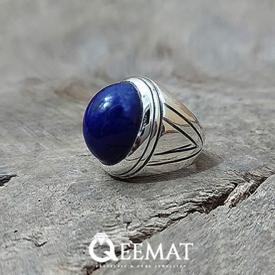Lapis Lazuli Stone Handmade Ring for Men's - 925 Silver Ring