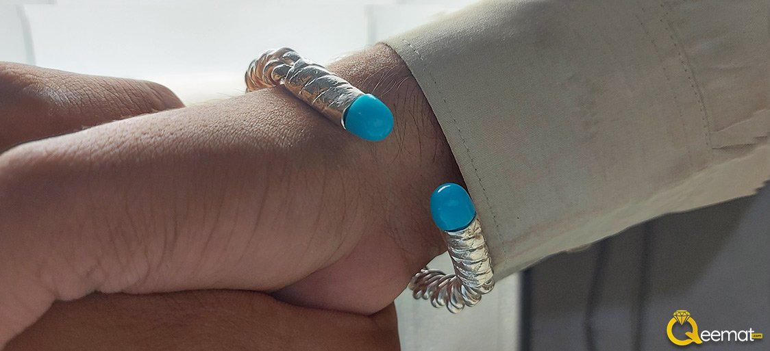 Blue Topaz Aquamarine Silver Ring For Boy