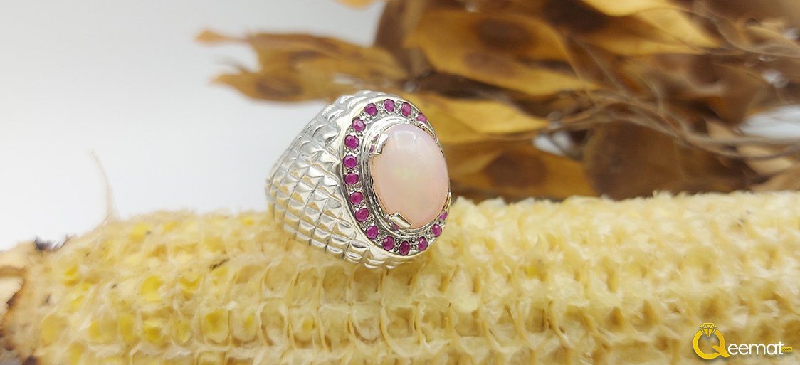 Opal Silver Ring For Boy