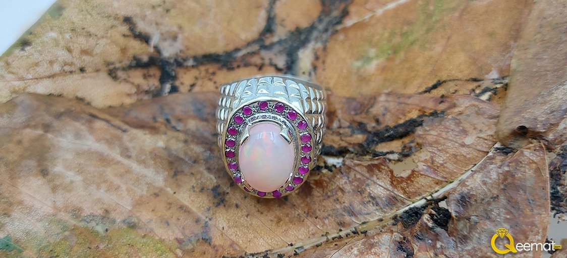 Opal Silver Ring For Boy