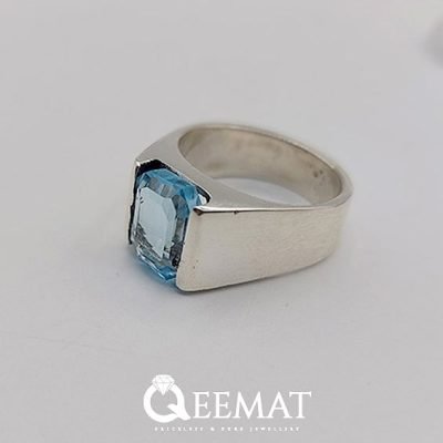 Handmade Natural Sky Blue Topaz Ring Made in 925 Silver