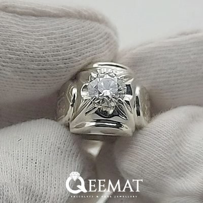 925 Sterling Silver Name Ring with Lab-Made Moissanite Stone