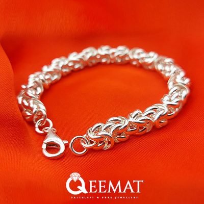 Unique Rope Silver Bracelet - 925 Sterling Silver Modern Bracelet for Men