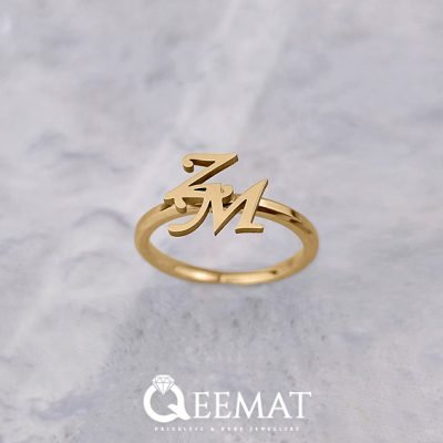 Initials Ring for Couples Made of Pure 925 Sterling Silver