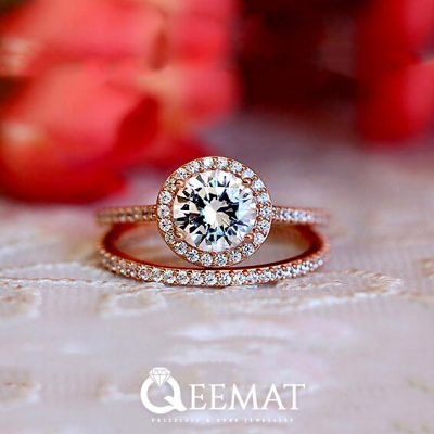 Moissanite Diamond Engagement Ring - Dual Shank Gift for Her