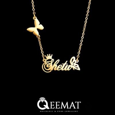 Purely Handmade Butterfly Design Name Locket In 925 Sterling Silver