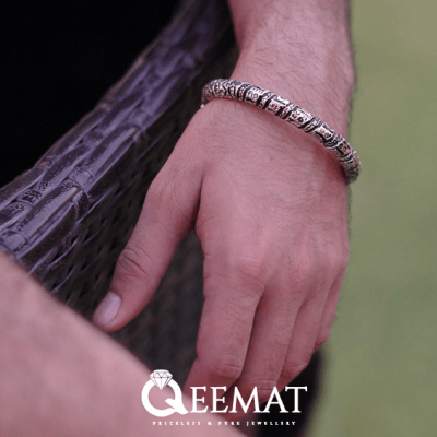 Buy Modern Oxidized Sterling Silver Bracelet for Men