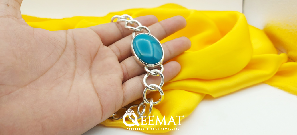 Salman Khan Style Handmade Bracelet – Silver Made Turquoise Stone