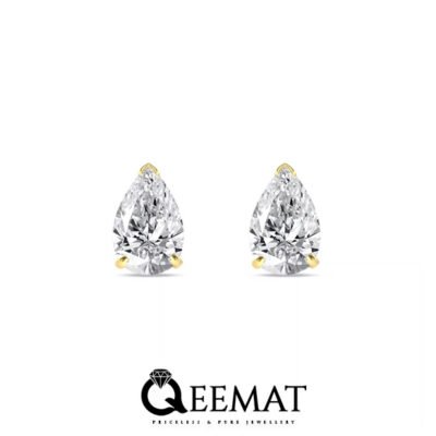 Pear Cut Lab-Created Diamond Drop Stud Earrings