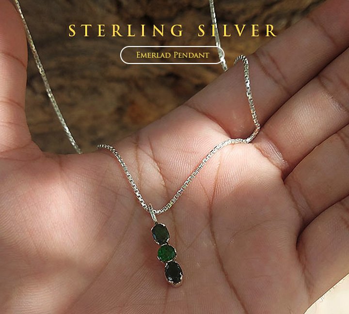 emerald-silver-pendant