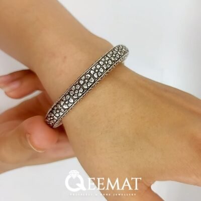 Hand Engraved Cuff Bracelet for Women - Made with Silver