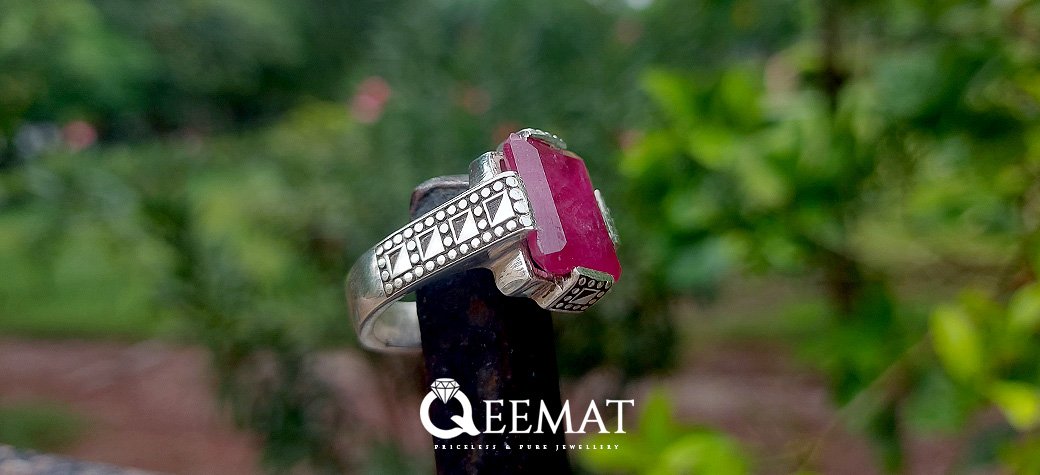 925 Sterling Silver Stone Ring With Garnet Gemstone